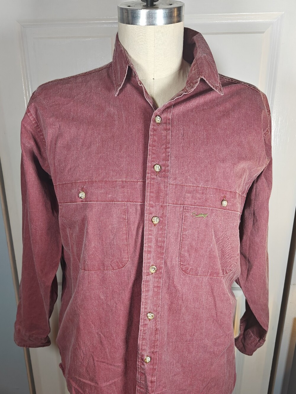 Vintage Duxbak Chambray Cotton Field Shirt Made In USA